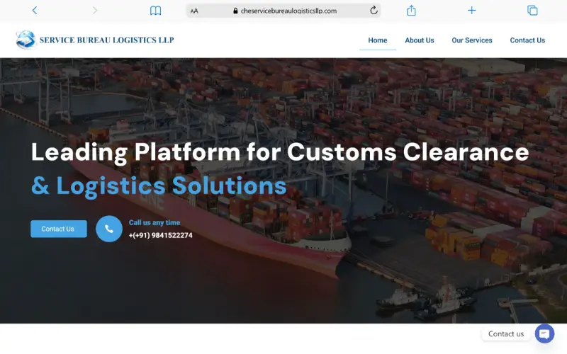 Service Bureau Logistics LLP — WordPress business portfolio screenshot
